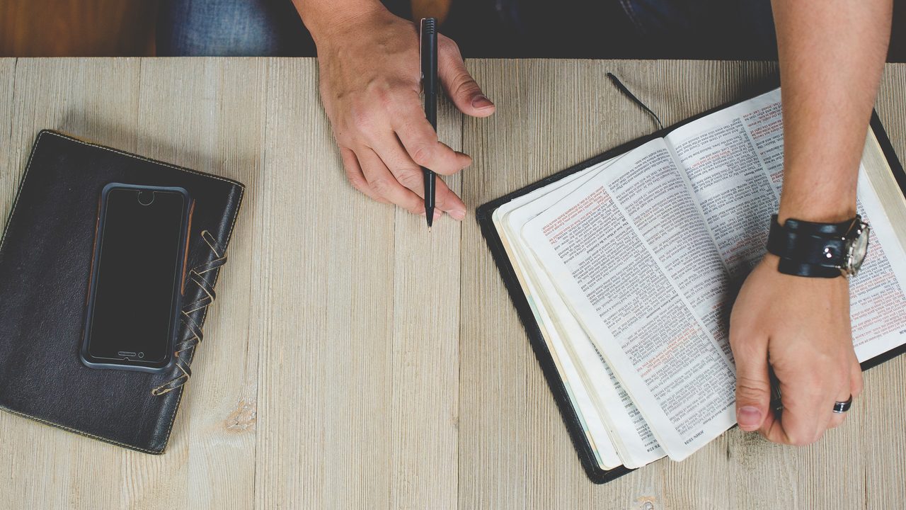 Open Bible during a study